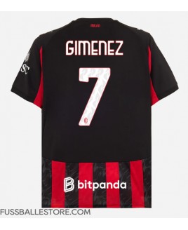 Günstige AC Milan Santiago Gimenez #7 Heimtrikot 2025-26 Kurzarm
